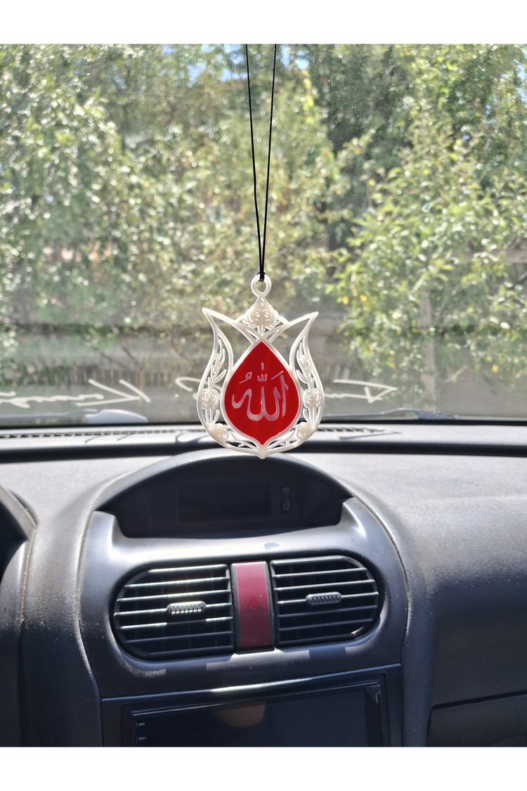 Lale İçinde Allah Yazılı Araç Ayna Süsü - 68681000012