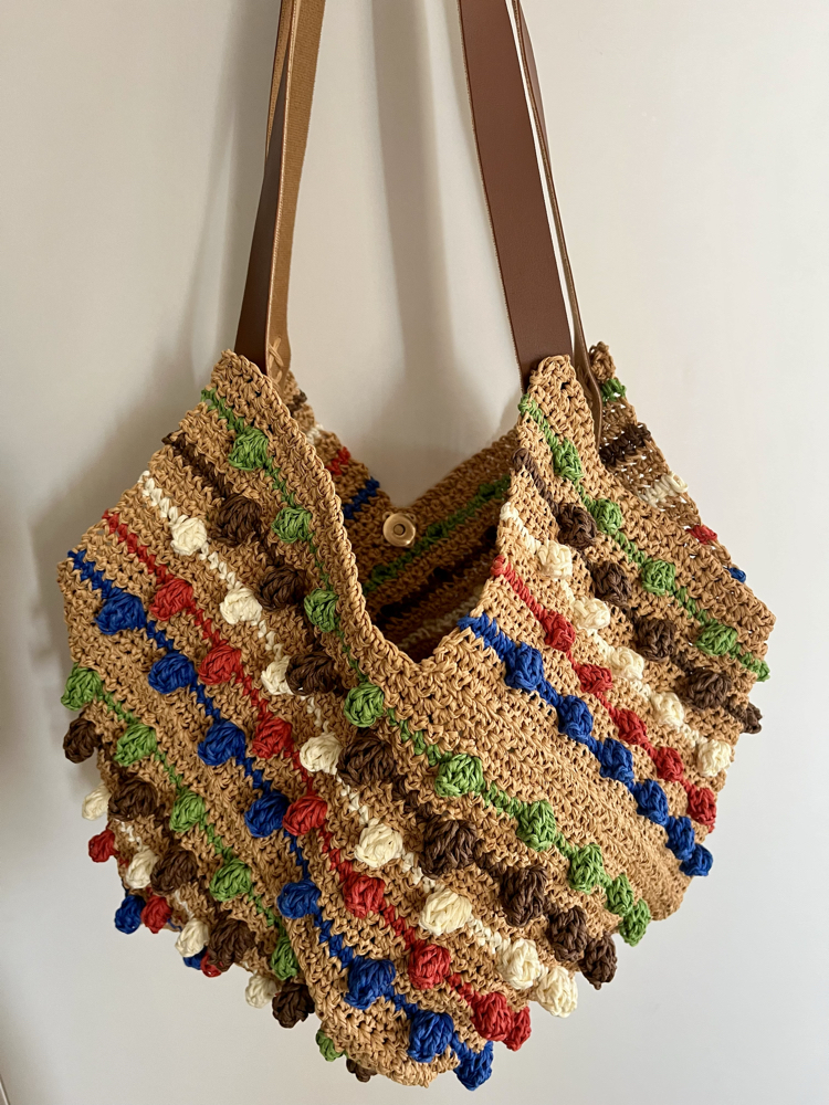 El Örgüsü Kağıt İp Bulmaca Çanta - Renkli Puzzle Bag