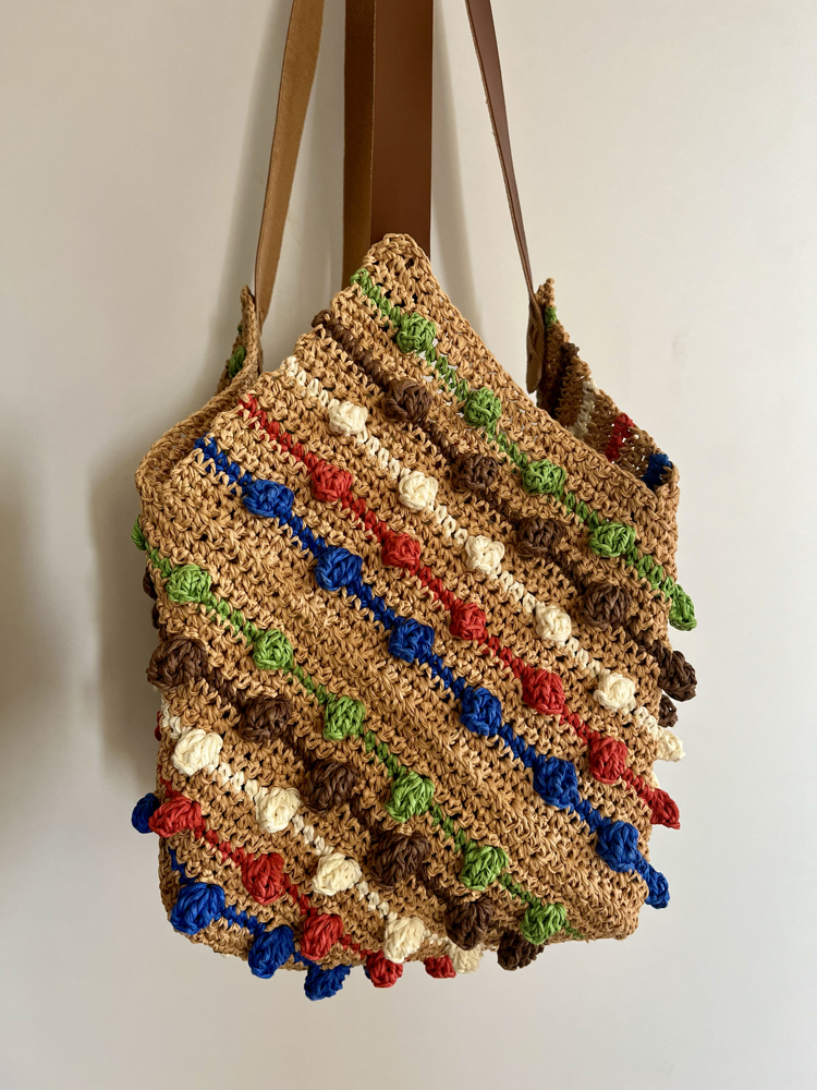 El Örgüsü Kağıt İp Bulmaca Çanta - Renkli Puzzle Bag