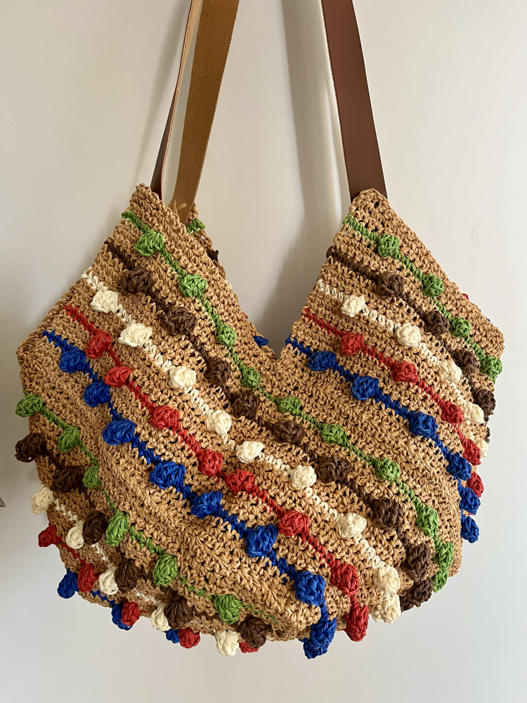 El Örgüsü Kağıt İp Bulmaca Çanta - Renkli Puzzle Bag