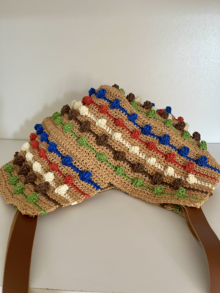 El Örgüsü Kağıt İp Bulmaca Çanta - Renkli Puzzle Bag