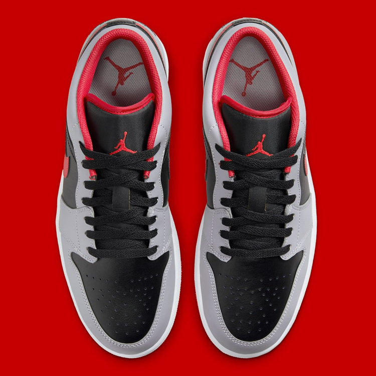 Nike Air Jordan 1 Low Channels A Familiar Look In “Cement Grey/Fire Red”