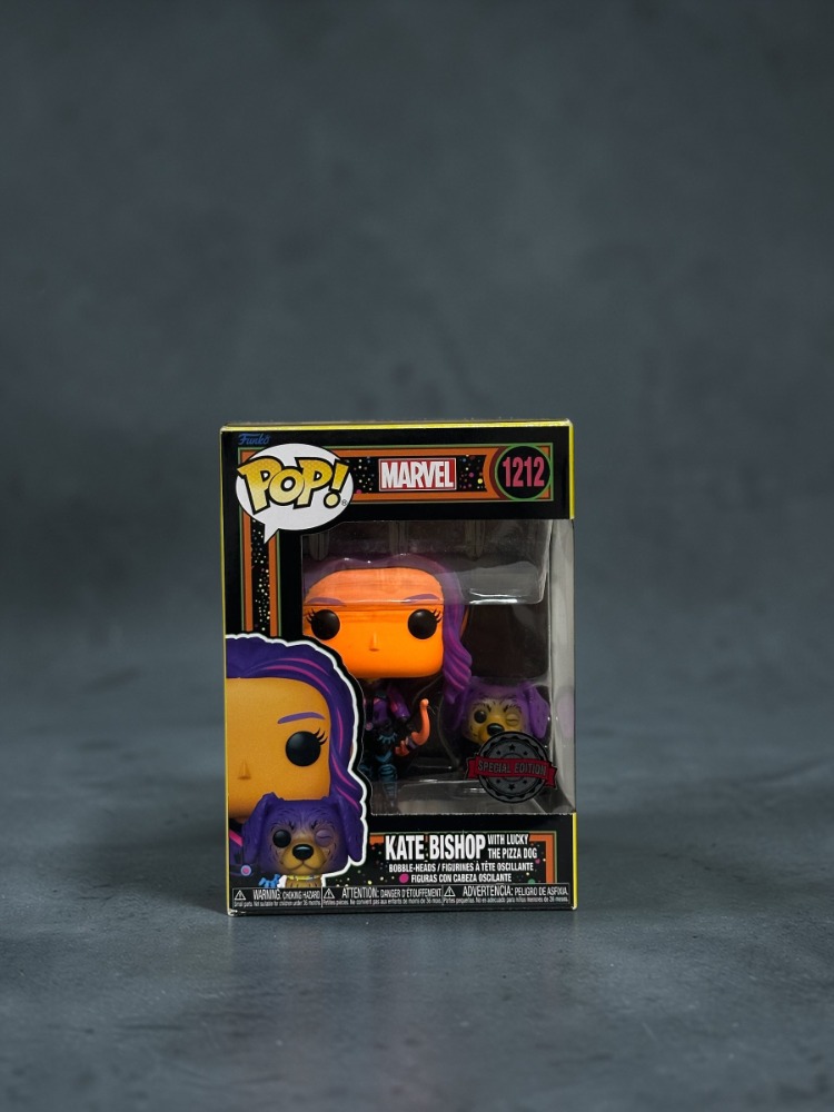 Funko Pop: Kate Bishop with Lucky the Pizza Dog #1212 (Blacklight / Special Edition)