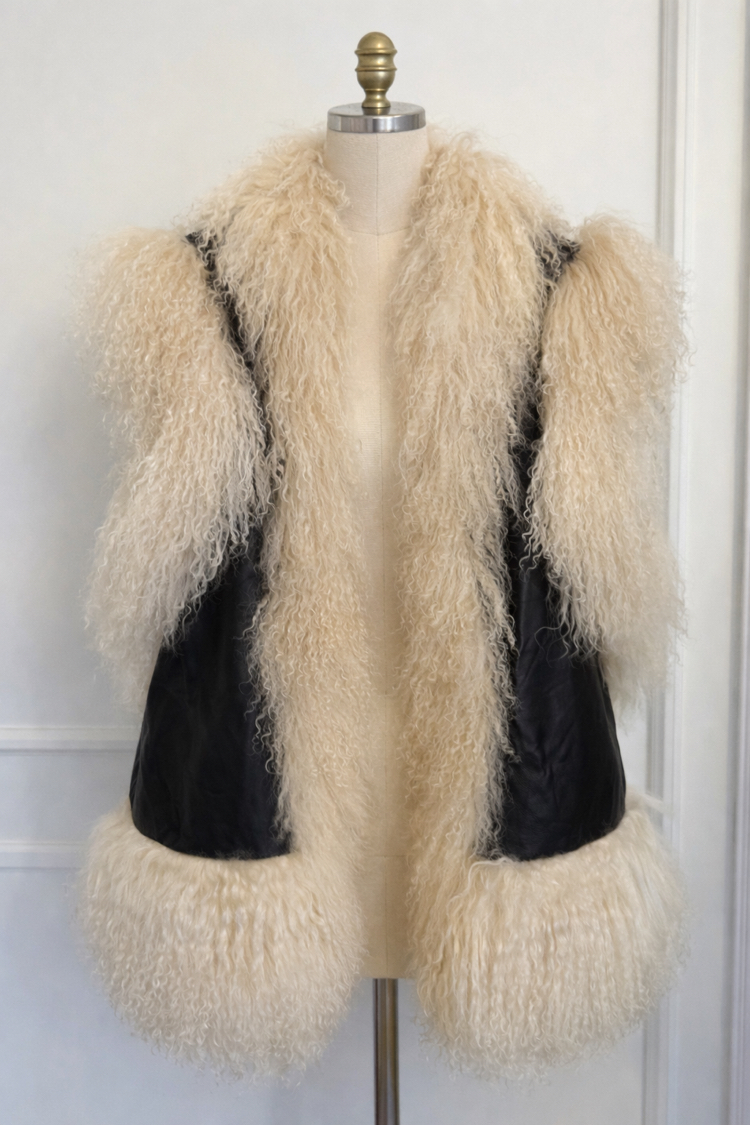 Mongolian Luxe Vest/dark brown