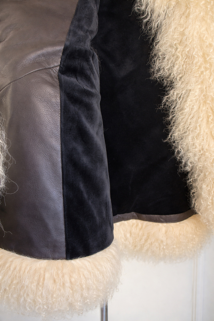 Mongolian Luxe Vest/dark brown