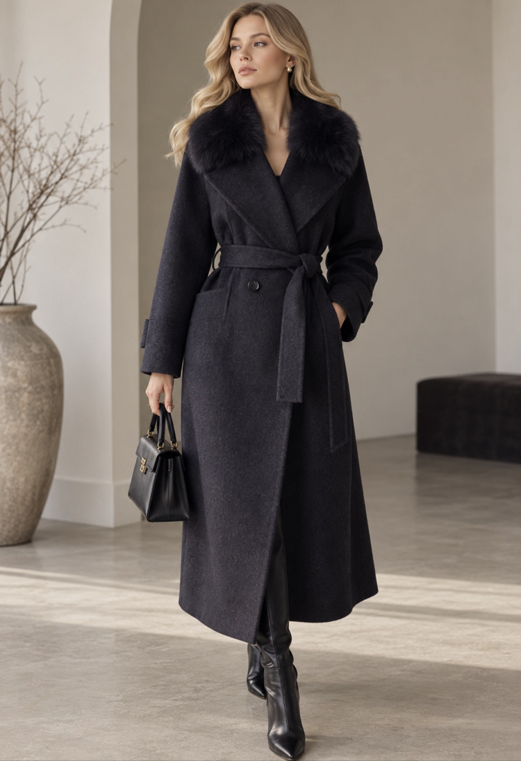 Leonie long fur coat