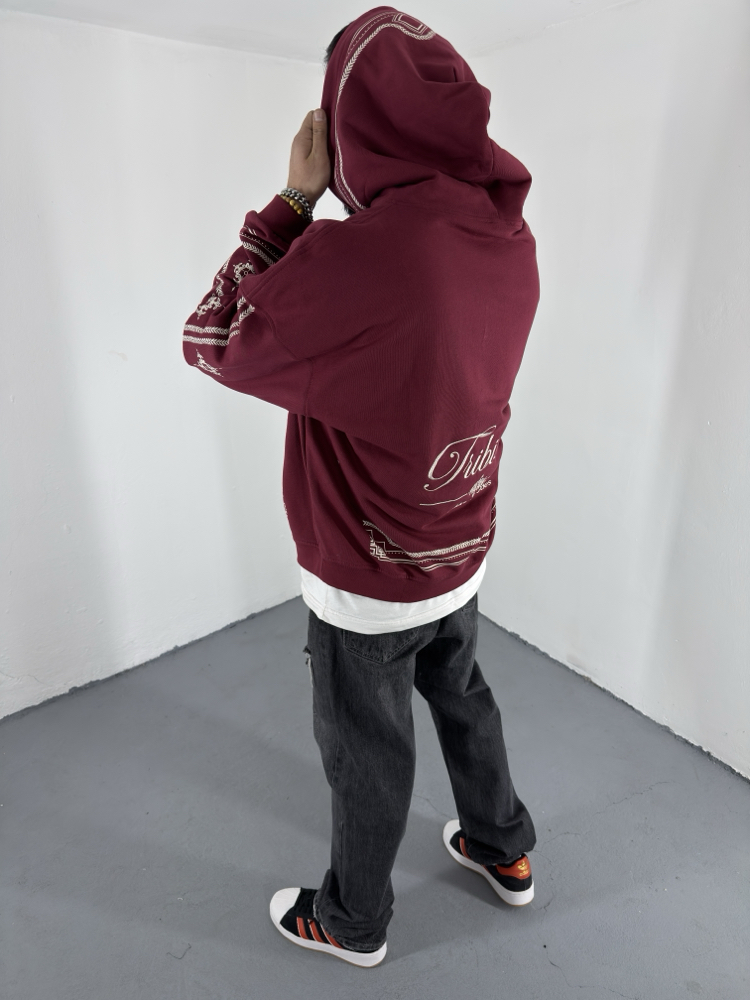 Ethno Red Over Size SweatShirt 