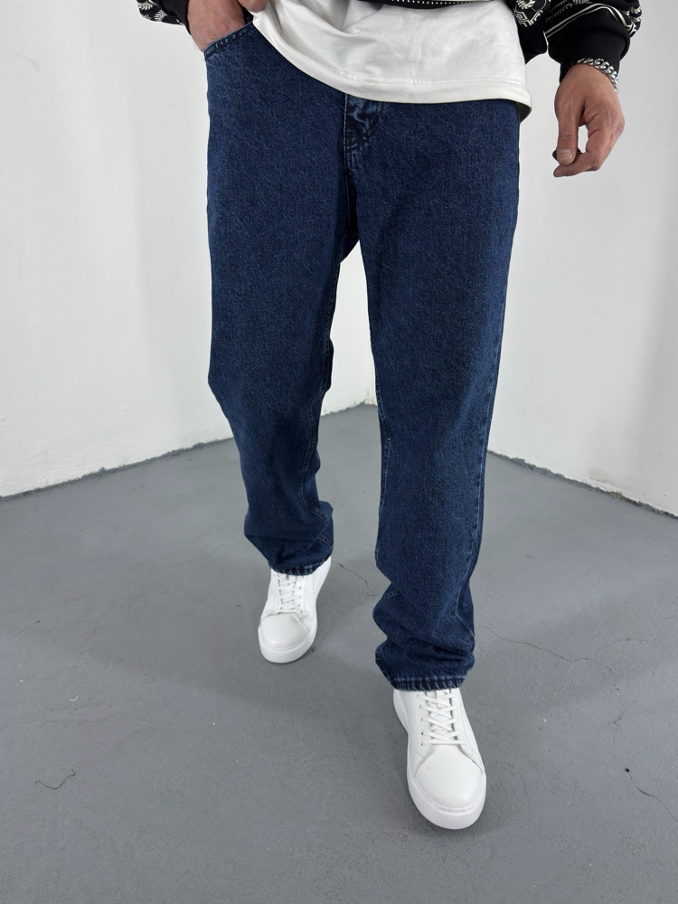 Baggy Jean Lacivert Yıkamalı