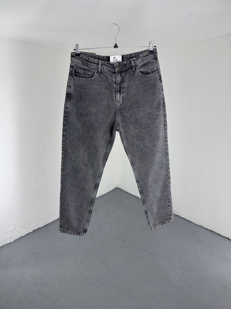 Boyfriend Yıkamalı Gri Jean