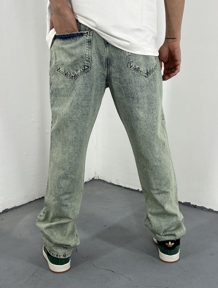 Washed Green Baggy Jean