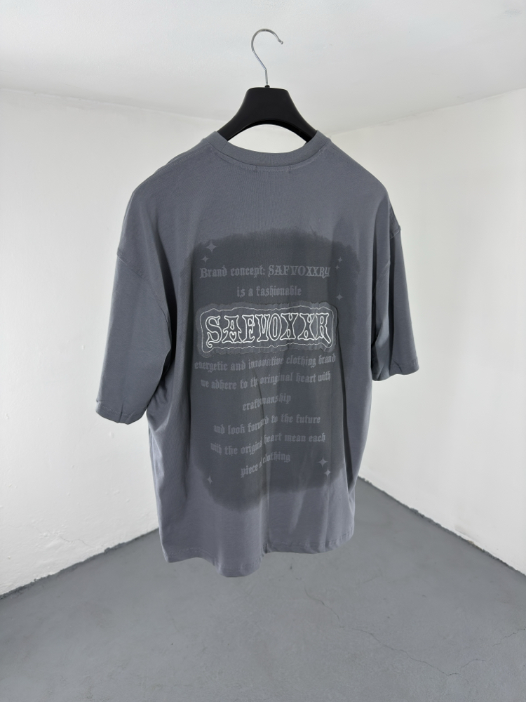 OverSize Sırt Baskılı ve Patch'li Tshirt