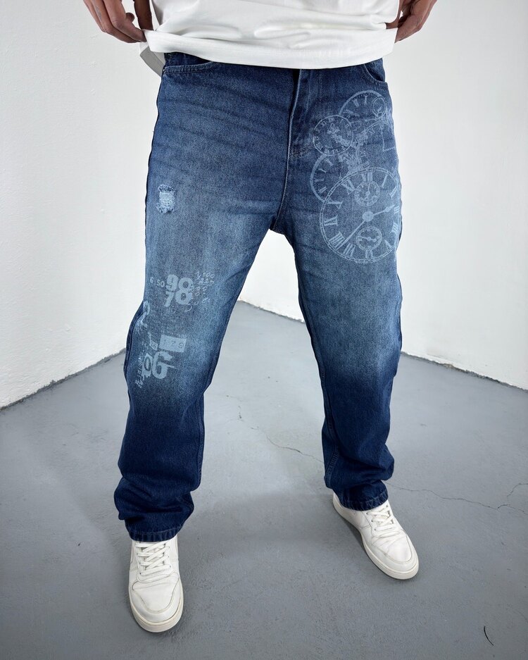 Laser Edge Blue Baggy JEAN