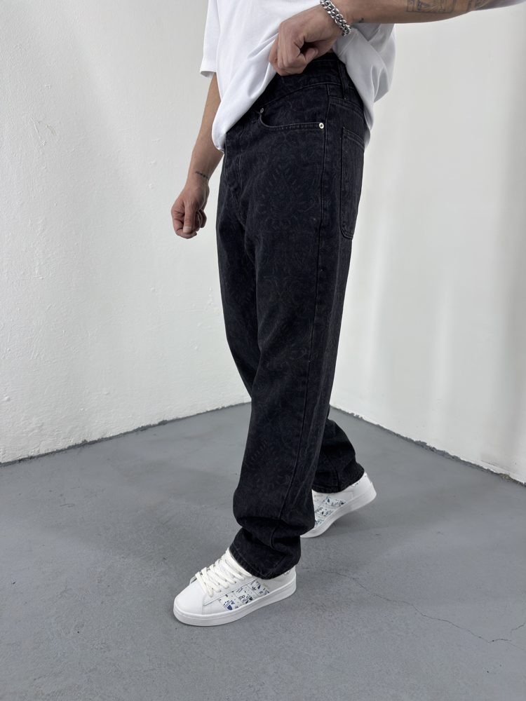 Laser Effect Baggy Denim 