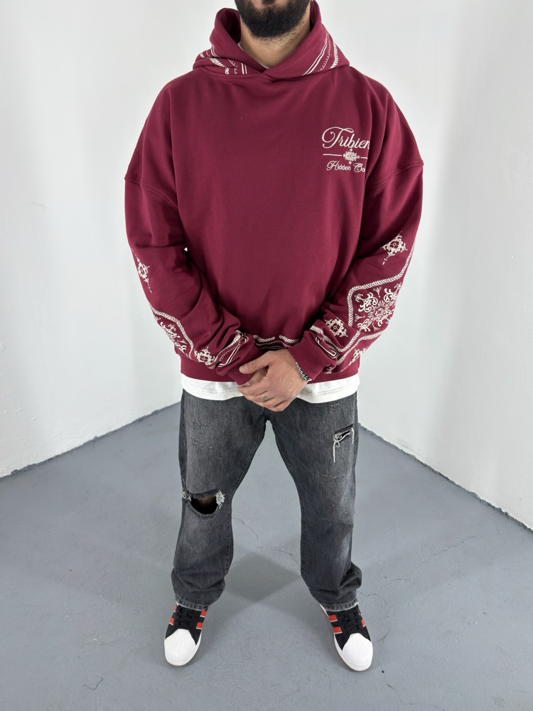 Ethno Red Over Size SweatShirt 