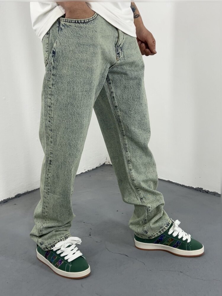 Washed Green Baggy Jean
