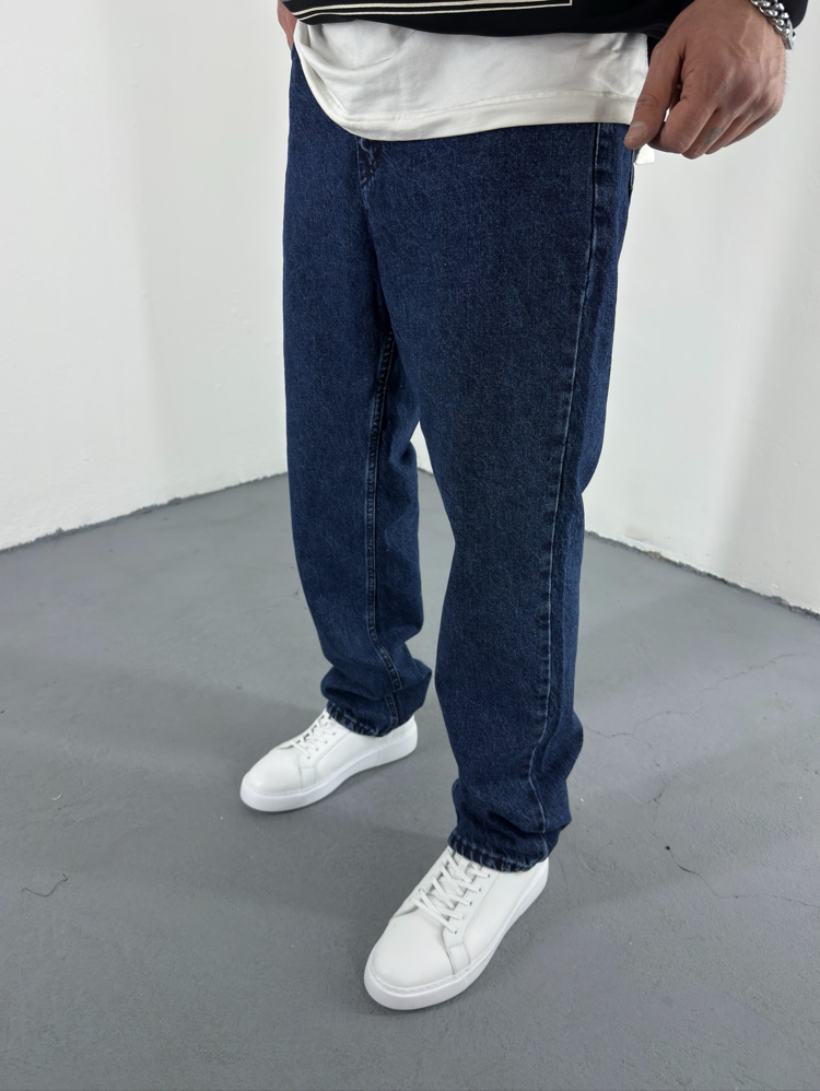 Baggy Jean Lacivert Yıkamalı