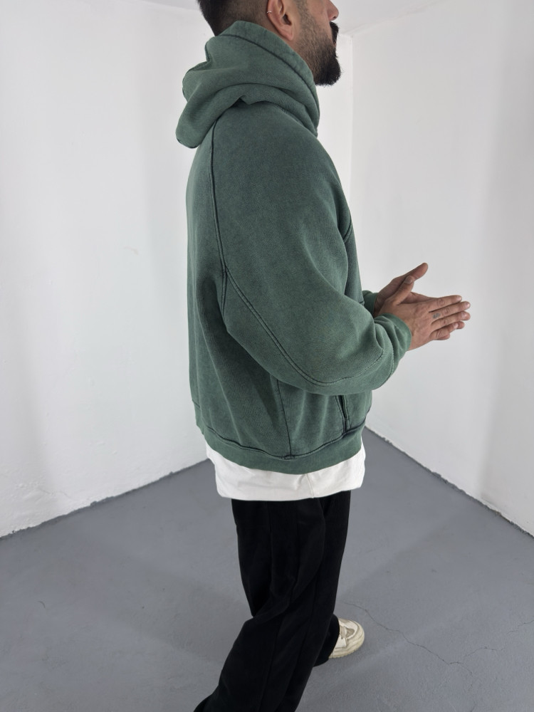 Boxy Fit Yıkamalı Hoodie