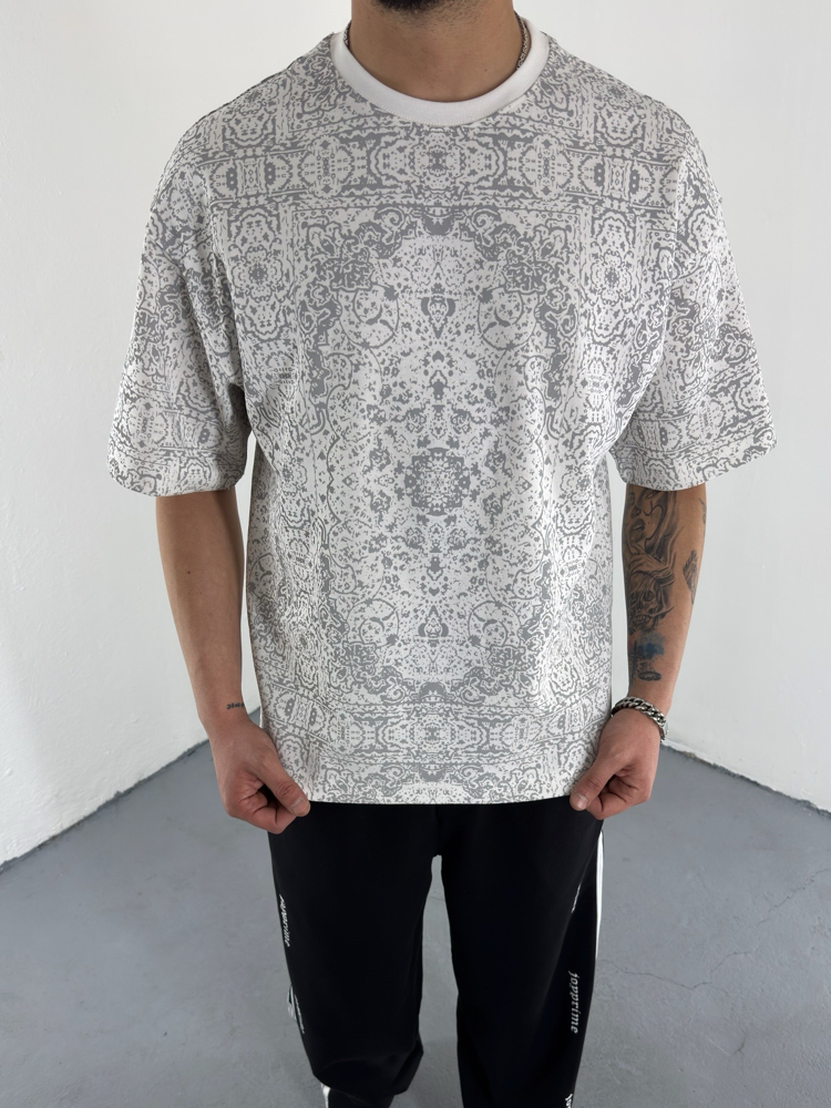 Ethnic Pattern T-Shirt beyaz