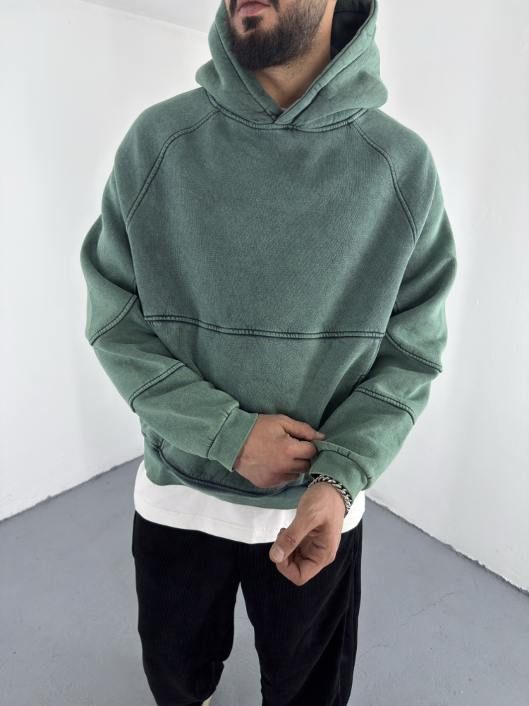 Boxy Fit Yıkamalı Hoodie