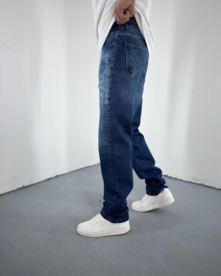 Laser Edge Blue Baggy JEAN