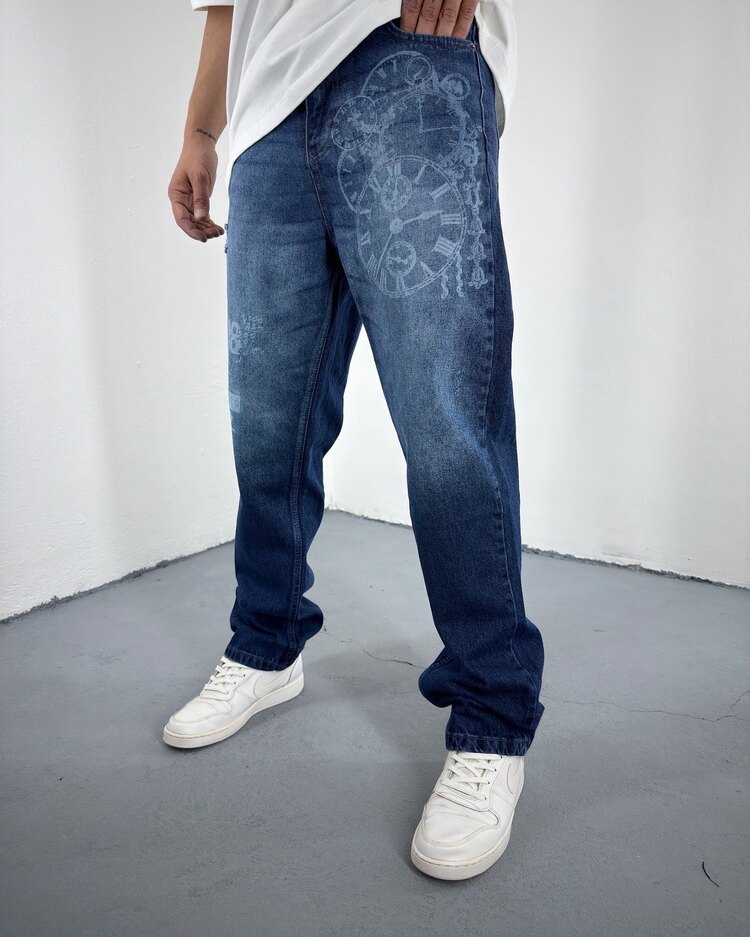 Laser Edge Blue Baggy JEAN