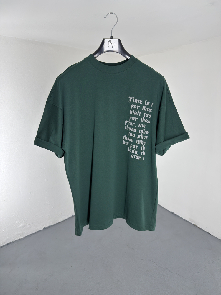 Time is too slow OverSize Tee Yeşil