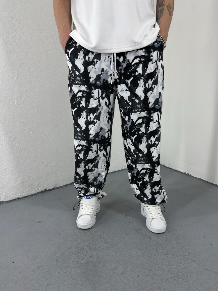 Kamuflaj Paraşüt Jogger Siyah