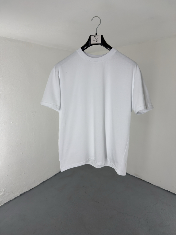 Boxy Fit Basic T-Shirt beyaz