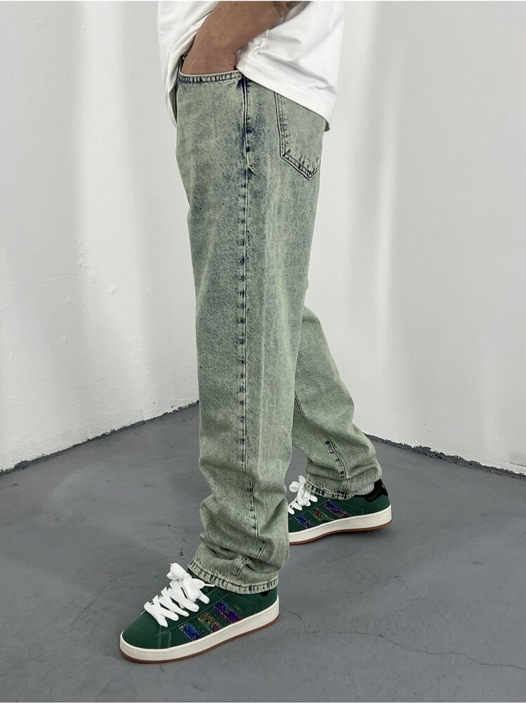 Washed Green Baggy Jean
