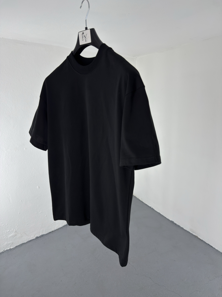 Over Size Basic Siyah T-Shirt