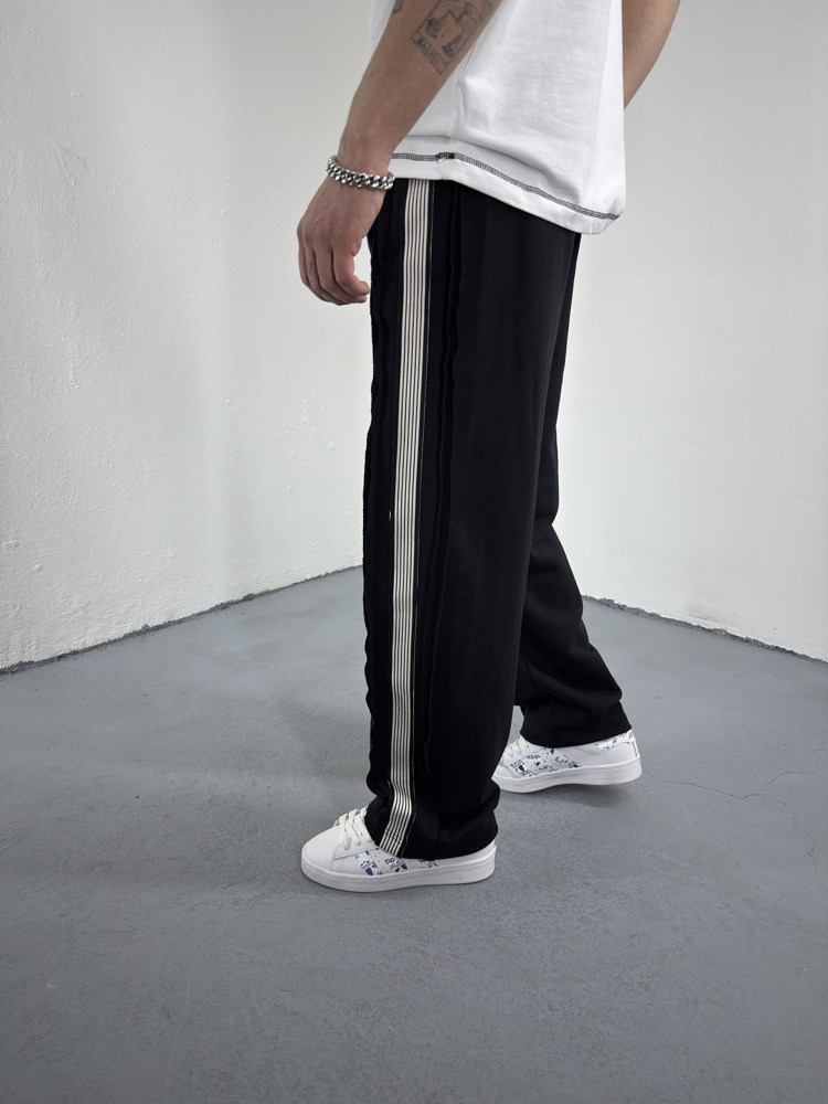 Strip Parallel Baggy Eşofman Siyah