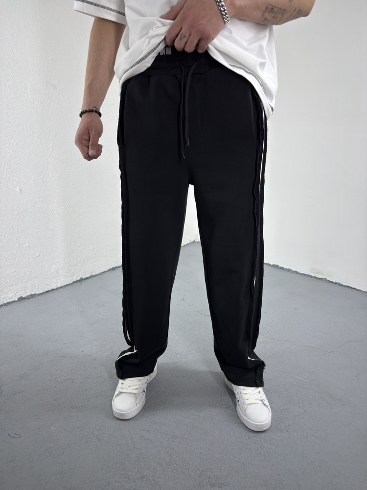 Strip Parallel Baggy Eşofman Siyah