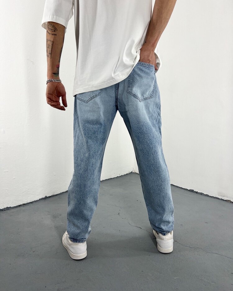 Boyfriend Jean buz mavi