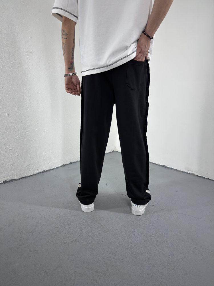 Strip Parallel Baggy Eşofman Siyah