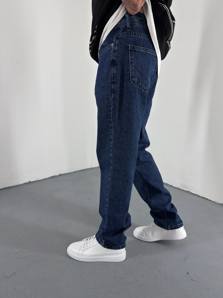 Baggy Jean Lacivert Yıkamalı