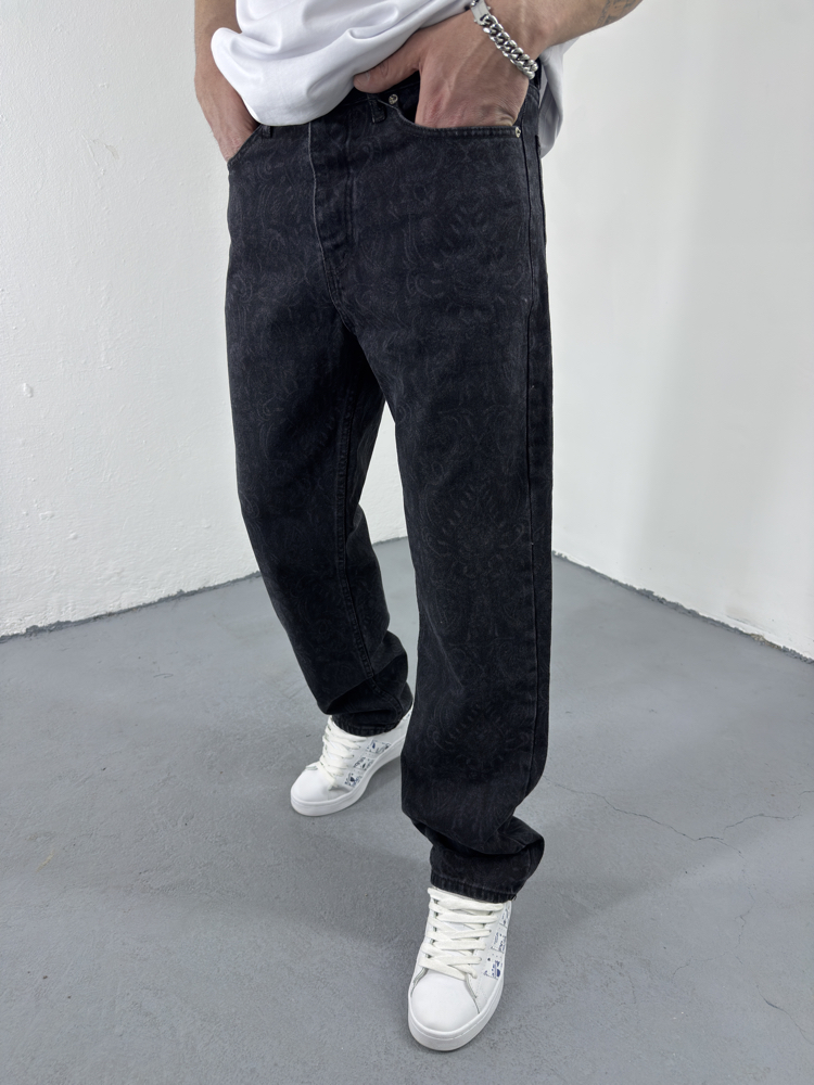 Laser Effect Baggy Denim 