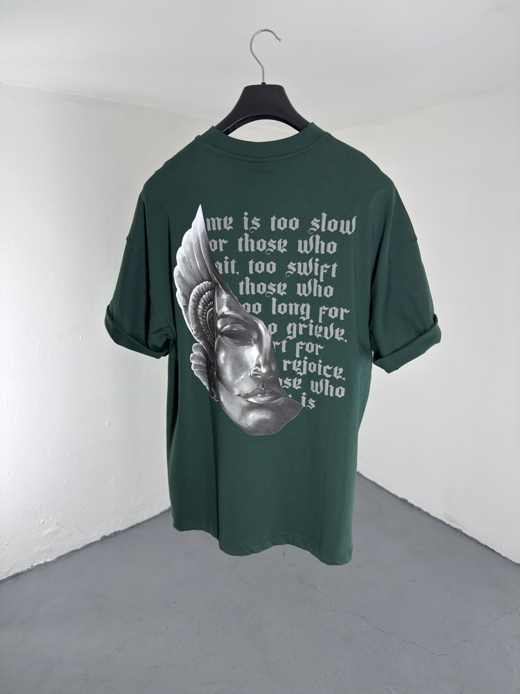 Time is too slow OverSize Tee Yeşil