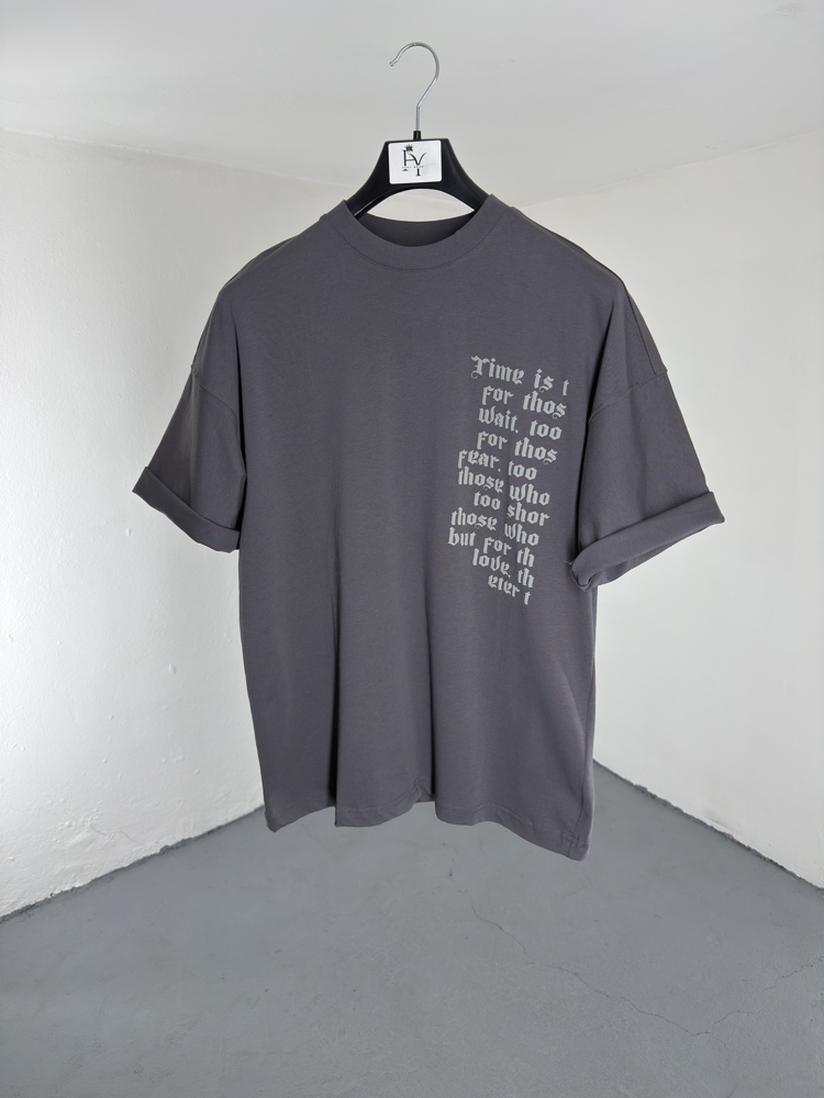 Time is too slow OverSize Tee gri