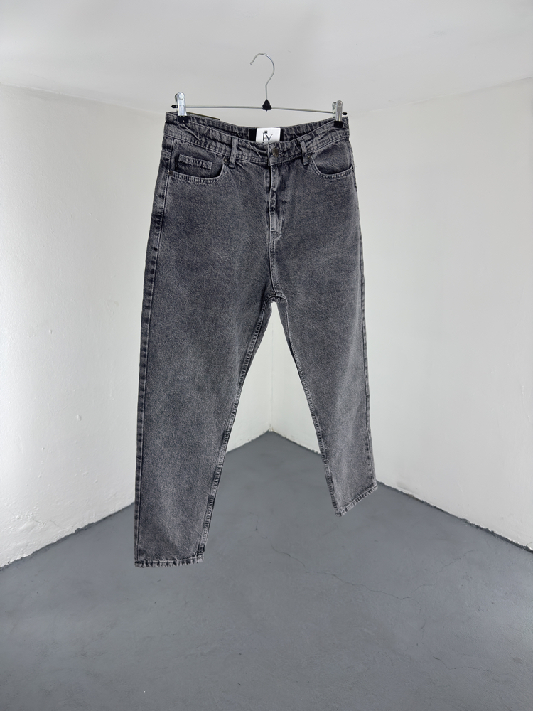 Boyfriend Yıkamalı Gri Jean
