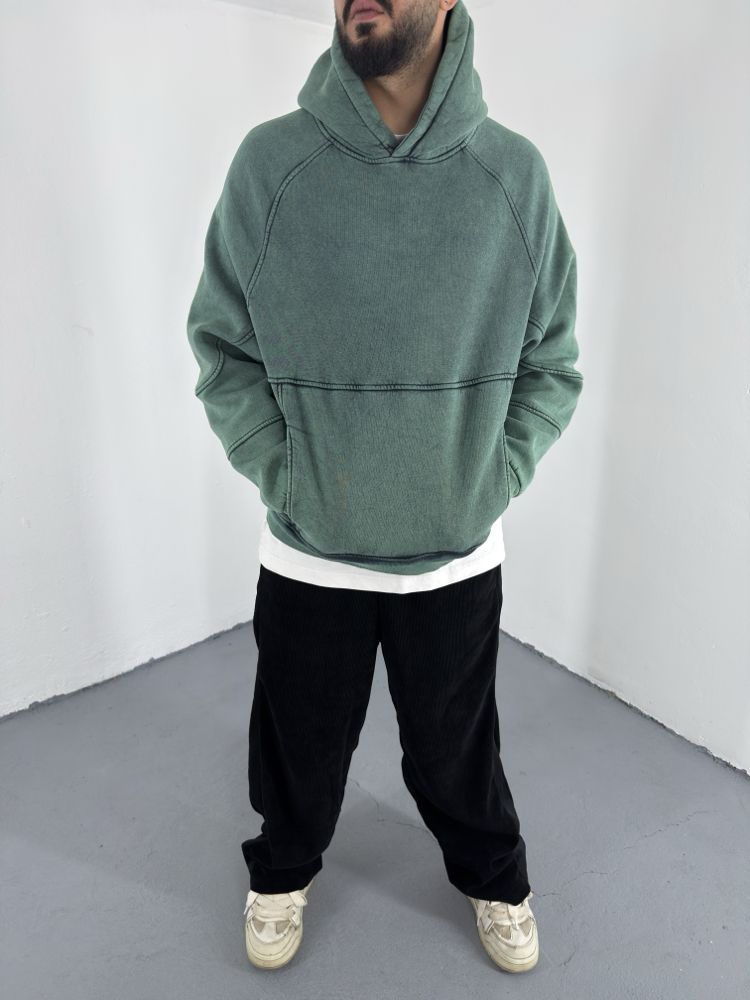 Boxy Fit Yıkamalı Hoodie