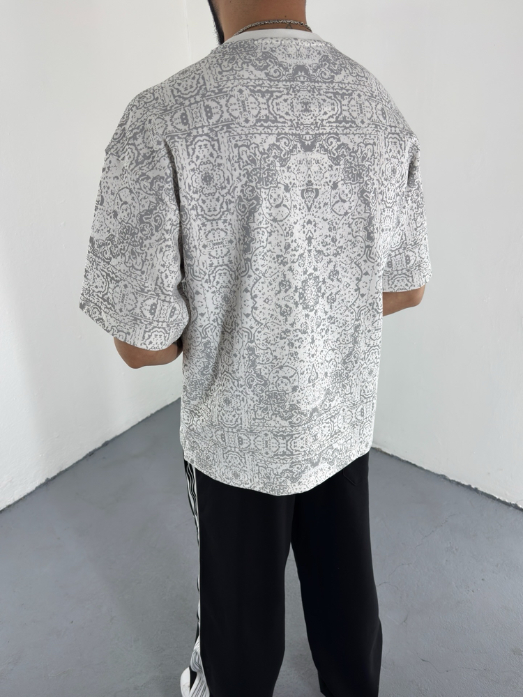 Ethnic Pattern T-Shirt beyaz