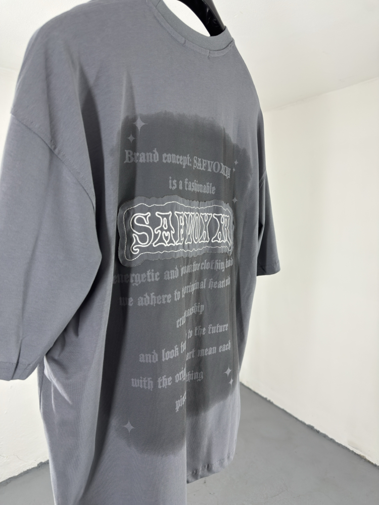 OverSize Sırt Baskılı ve Patch'li Tshirt