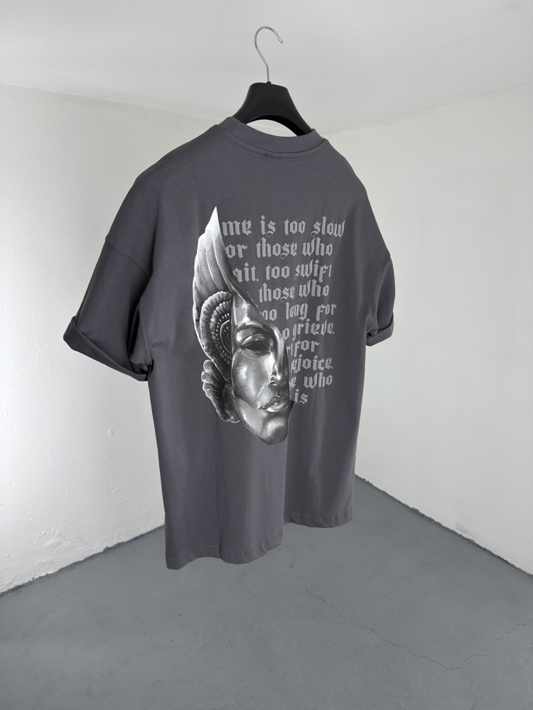 Time is too slow OverSize Tee gri