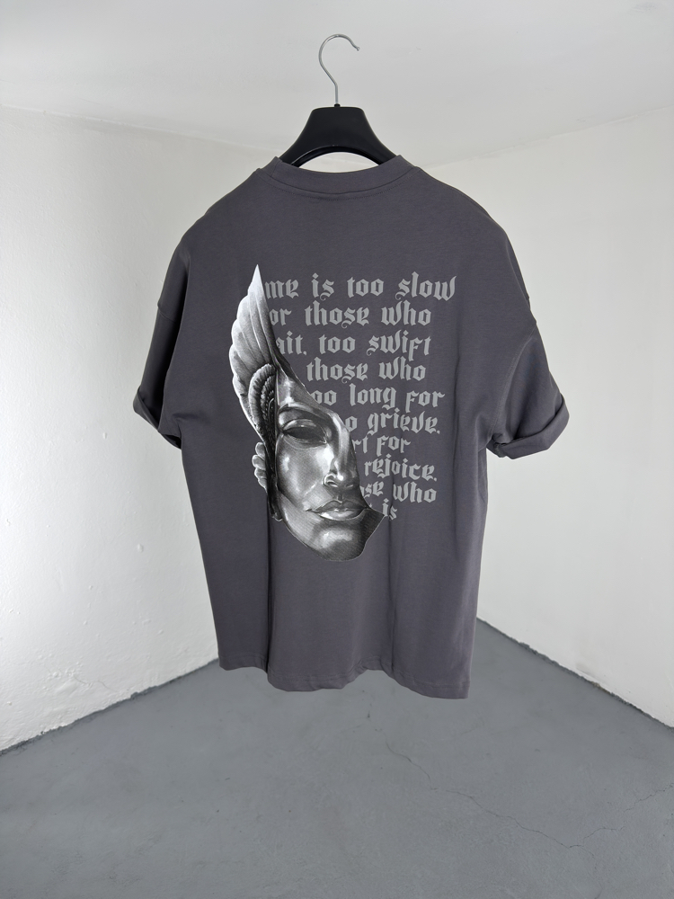Time is too slow OverSize Tee gri