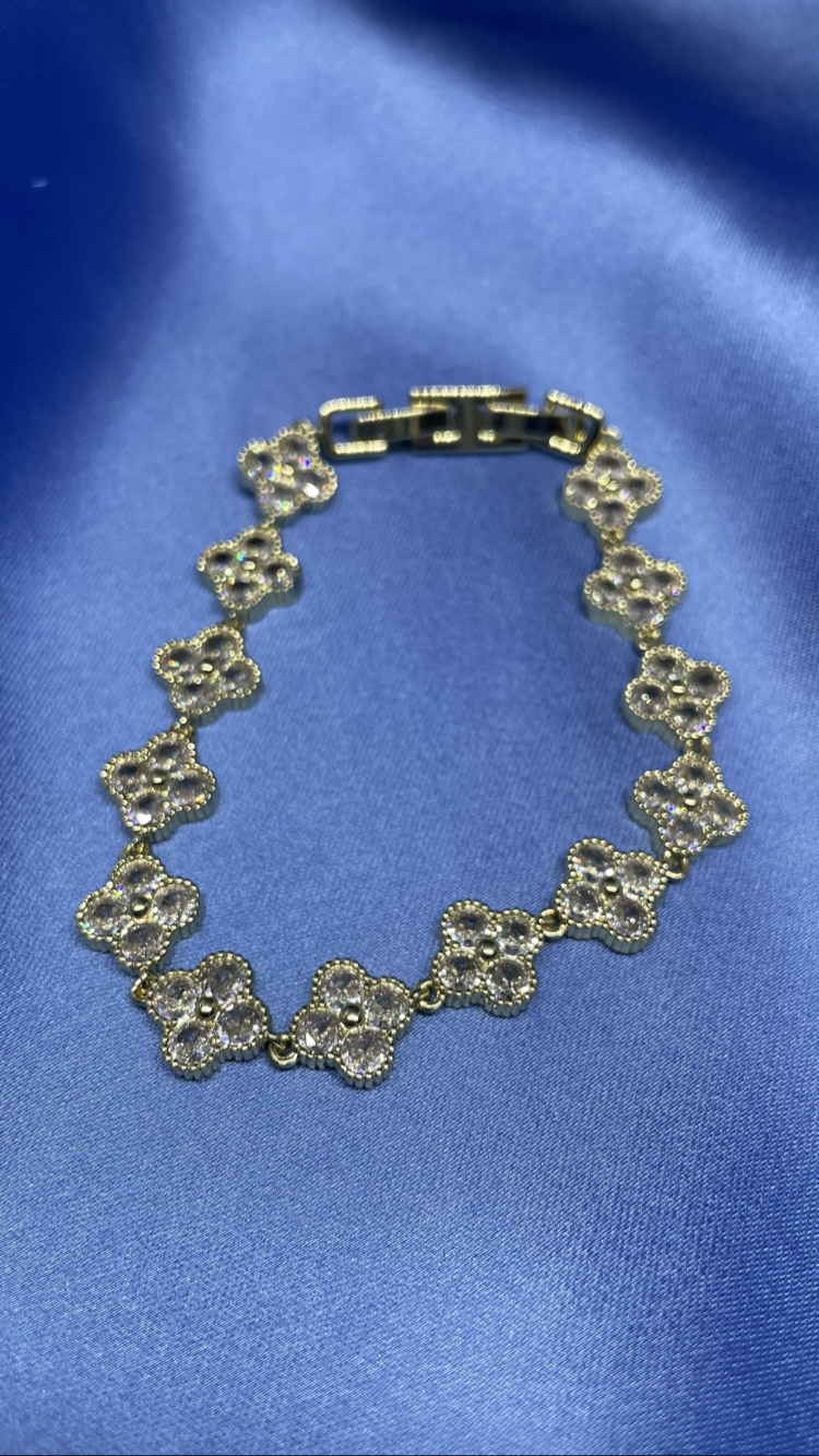 Premium İthal Gold Yonca Bileklik