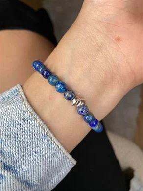 Lapis Lazuli Gümüş Kaplama Bileklik