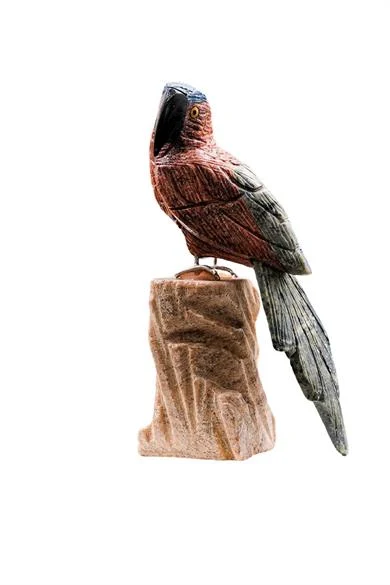 Krizokol Doğal Taş Papağan (El Oyması)