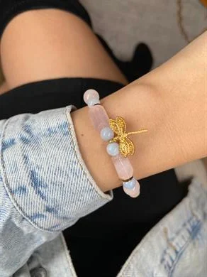Pembe Kuvars Yusufçuk Bileklik