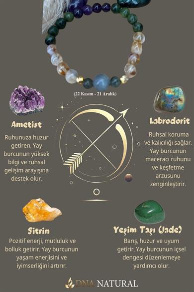 Yay Burcu Zodyak Doğal Taş Bileklik