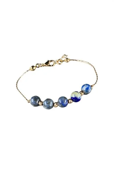 Lapis Lazuli Doğal Taş Çelik Bileklik